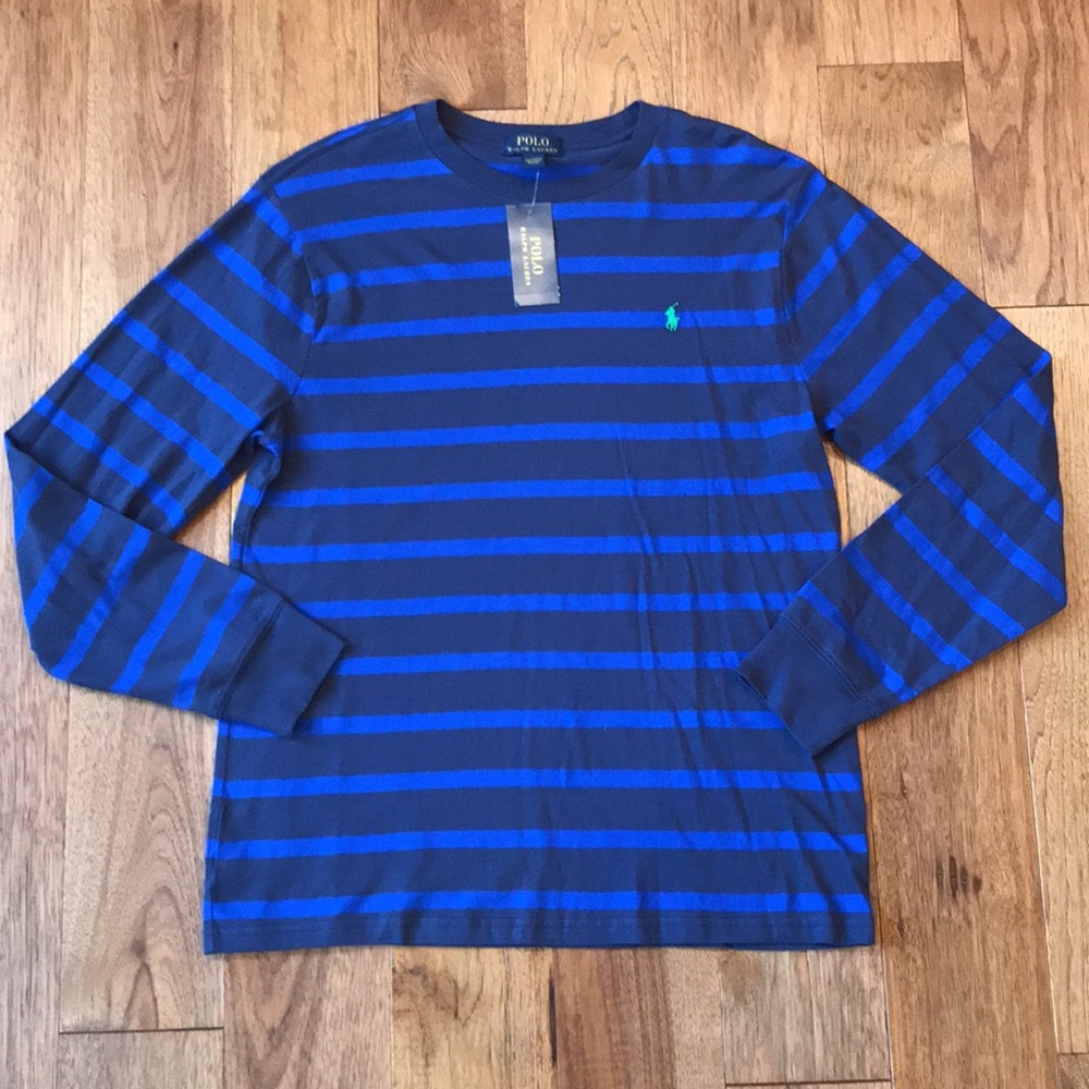 POLO Ralph Lauren Blue Stripe Long Sleeve Shirt XL